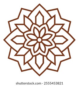 This Islamic mandala design features intricate floral and abstract patterns, blending tradition and modernity. Ideal for decor, art, and cultural projects, it reflects elegance and spirituality.