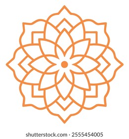 This Islamic mandala design features intricate floral and abstract patterns, blending tradition and modernity. Ideal for decor, art, and cultural projects, it reflects elegance and spirituality.