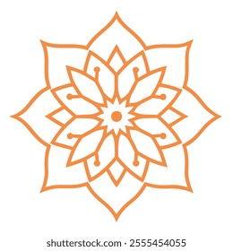 This Islamic mandala design features intricate floral and abstract patterns, blending tradition and modernity. Ideal for decor, art, and cultural projects, it reflects elegance and spirituality.