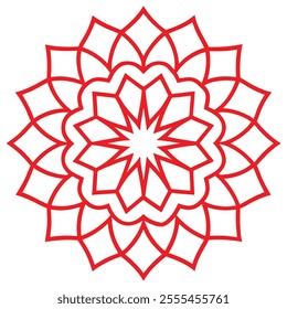 This Islamic mandala design features intricate floral and abstract patterns, blending tradition and modernity. Ideal for decor, art, and cultural projects, it reflects elegance and spirituality.