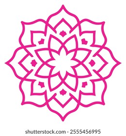 This Islamic mandala design features intricate floral and abstract patterns, blending tradition and modernity. Ideal for decor, art, and cultural projects, it reflects elegance and spirituality.