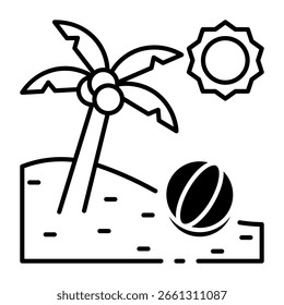 Este ícono de la isla es conveniente para el Country tropical hermoso, etc.