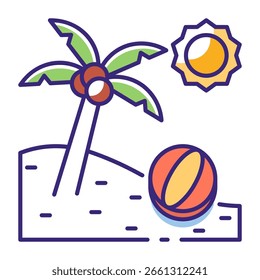 Este ícone de ilha é adequado para o belo país tropical, etc.