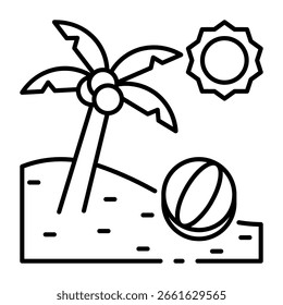 Este ícono de la isla es conveniente para el Country tropical hermoso, etc.