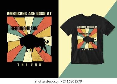 This isn't your typical history lesson tee. It's a conversation starter, a playful nod to the complex legacy of bison and their herders in North America.