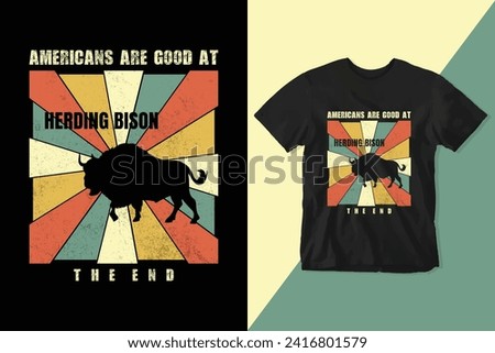 This isn't your typical history lesson tee. It's a conversation starter, a playful nod to the complex legacy of bison and their herders in North America.