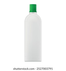 This isolated detergent bottle features a plain design with a green cap, perfect for use in laundry and cleaning chores. It highlights the essential everyday product.