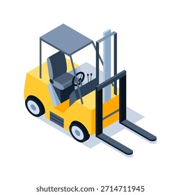 This is an Isometric Forklift Vehicle designed specifically for efficient Warehouse Operations