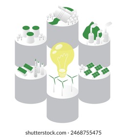 This is isometric illustration B of the energy and infrastructure set.
