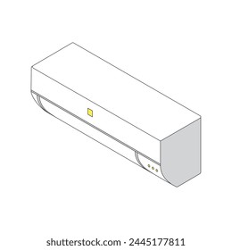 This is an isometric illustration of a three-dimensional air conditioner.