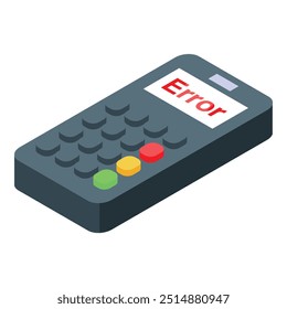 This isometric pos terminal is showing an error message on the screen