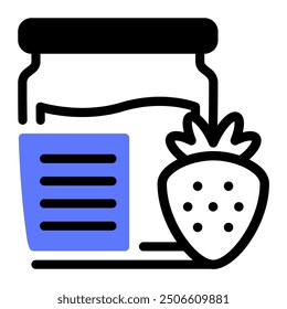 Este icono de mermelada es adecuado para tiendas de comestibles, compras, comercio electrónico, etc.