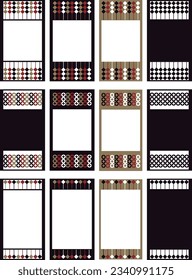 This is a Japanese style frame set featuring cloisonne and checkered patterns.Background Frame Illustration