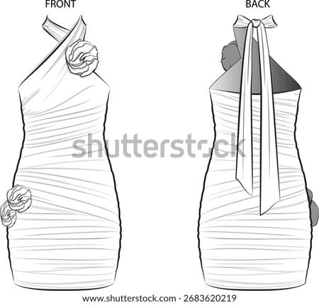 This is a jersey mini dress with roses