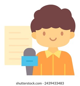This Journalist icon is suitable for Profession, occupation, job, avatar, etc.
