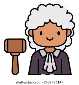 Este icono de Juez es adecuado para la profesión, ocupación, trabajo, avatar, etc.
