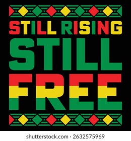 This is juneteenth t-shirt design. Here is still rising still free t-shirt design