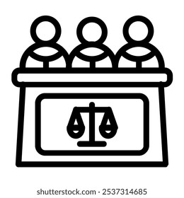 Este icono del jurado es adecuado para la ley, la justicia, legal, etc.