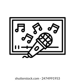 This is a karaoke icon with a simple outline style.