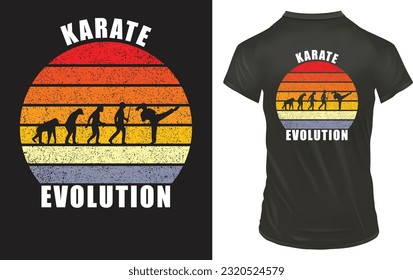 This is a karate evolution vintage style tshirt design.