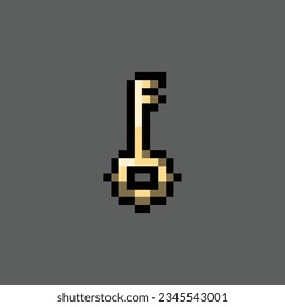 este es un icono clave en el arte de píxeles con color amarillo y fondo negro, este elemento es bueno para presentaciones, pegatinas, iconos, diseño de camisetas, activo de juego, logotipo y proyecto.