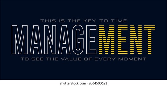 this is the key to time management   typography design for print t shirt and more