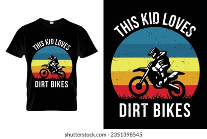 A este niño le encantan las bicicletas sucias Bicicletas divertidas ciclismo vector gráfico diseño de camisetas