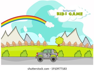 This is a kids Amazing Adventure kids illustration Beautiful wall poster with landscape and tree printable paper for school