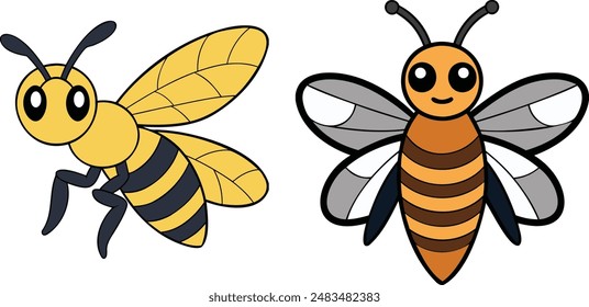 Este es un diseño plano de Avispas Asesinas, diseño de Vector animal   con formato eps 