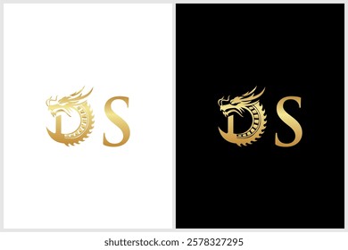 This kind of design would be clean, bold, and highly stylized, perfect for a logo, branding, or an illustration that plays on the initial "D" while capturing the fierce spirit of a dragon