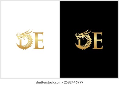 This kind of design would be clean, bold, and highly stylized, perfect for a logo, branding, or an illustration that plays on the initial "D" while capturing the fierce spirit of a dragon