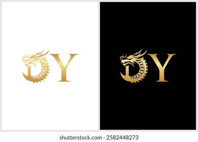 This kind of design would be clean, bold, and highly stylized, perfect for a logo, branding, or an illustration that plays on the initial "D" while capturing the fierce spirit of a dragon