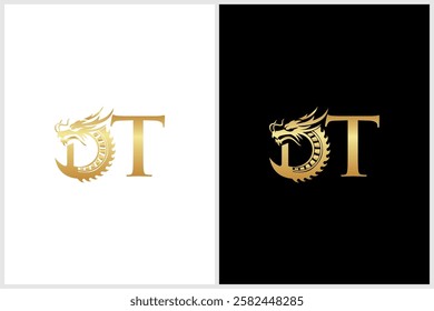 This kind of design would be clean, bold, and highly stylized, perfect for a logo, branding, or an illustration that plays on the initial "D" while capturing the fierce spirit of a dragon