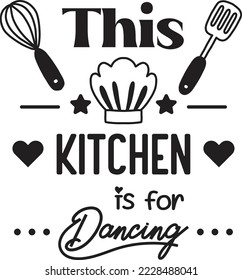 Esta cocina es para letras de baile y citar ilustraciones aisladas en el fondo