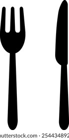 This is a knife and fork silhouette icon.