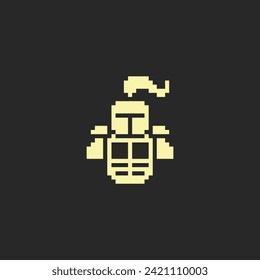 das ist Ritter-Artikel-Symbol in Pixelkunst mit einfacher Farbe und schwarzem Hintergrund , dieses Element gut für Präsentationen, Aufkleber, Symbole, T-Shirt-Design, Spiel-Objekt, Logo und Projekt