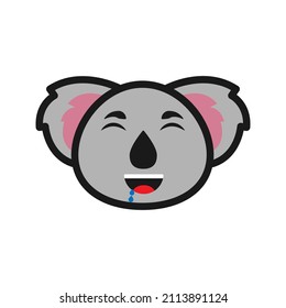 This is a koala emoticon that uses a filled outline style for your design projects or for stickers