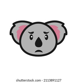 This is a koala emoticon that uses a filled outline style for your design projects or for stickers