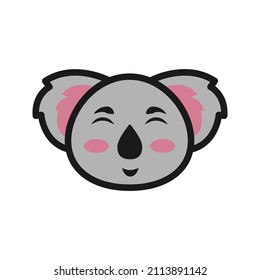 This is a koala emoticon that uses a filled outline style for your design projects or for stickers