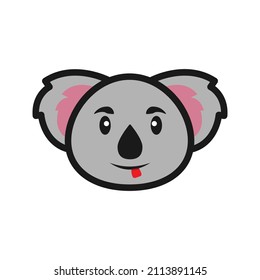This is a koala emoticon that uses a filled outline style for your design projects or for stickers