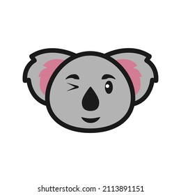 This is a koala emoticon that uses a filled outline style for your design projects or for stickers