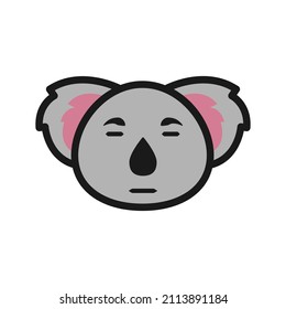 This is a koala emoticon that uses a filled outline style for your design projects or for stickers