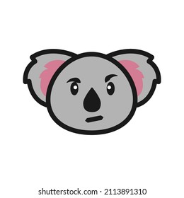 This is a koala emoticon that uses a filled outline style for your design projects or for stickers