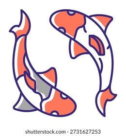 Este ícone de peixe Koi é adequado para o Ano Novo Lunar.