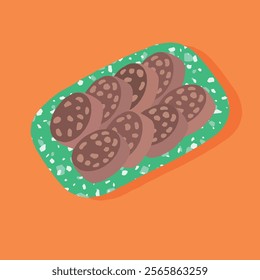 This is a Korean dish called 'Sundae'. Sundae is a type of blood sausage in Korean cuisine.