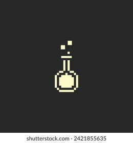 this is lab icon in pixel art with white color and black background ,this item good for presentations,stickers, icons, t shirt design,game asset,logo and project.