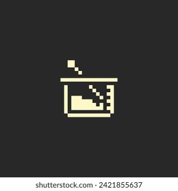 this is lab icon in pixel art with white color and black background ,this item good for presentations,stickers, icons, t shirt design,game asset,logo and project.