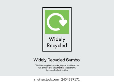 This label is applied to packaging that is collected by 75% or more of local authorities across the UK, for example plastic bottles.