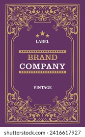 This label design conveys the aroma and taste of bourbon with illustrations and warm vintage colors. Suitable for high quality alcoholic beverage products