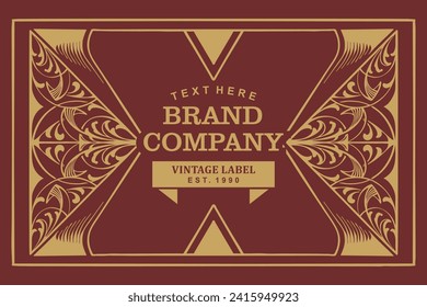 This label design creates a luxurious feel for rooibos tea with charming vintage typography and illustrations. Suitable for premium tea products